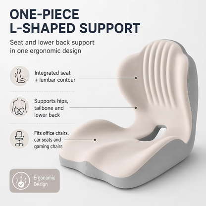 Ergonomic Memory Foam Seat Cushion with Lumbar Support