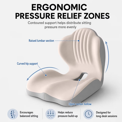 Ergonomic Memory Foam Seat Cushion with Lumbar Support