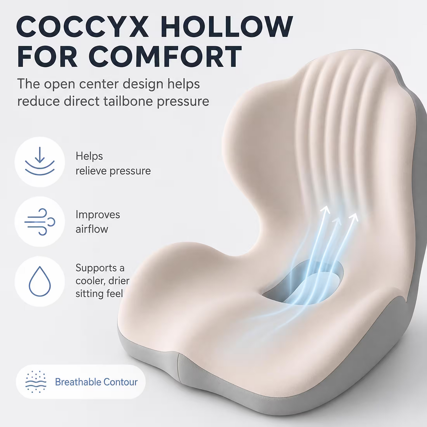 Ergonomic Memory Foam Seat Cushion with Lumbar Support