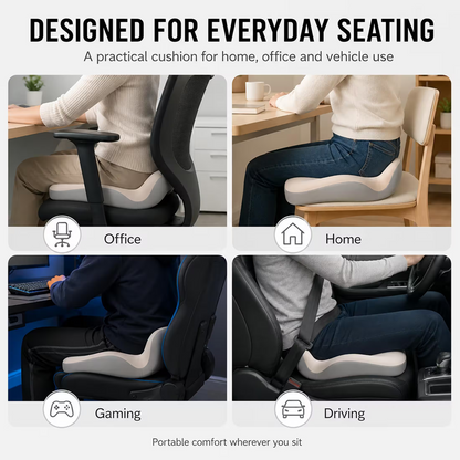 Ergonomic Memory Foam Seat Cushion with Lumbar Support