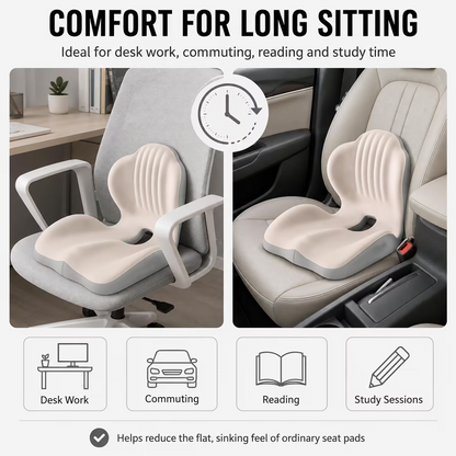 Ergonomic Memory Foam Seat Cushion with Lumbar Support