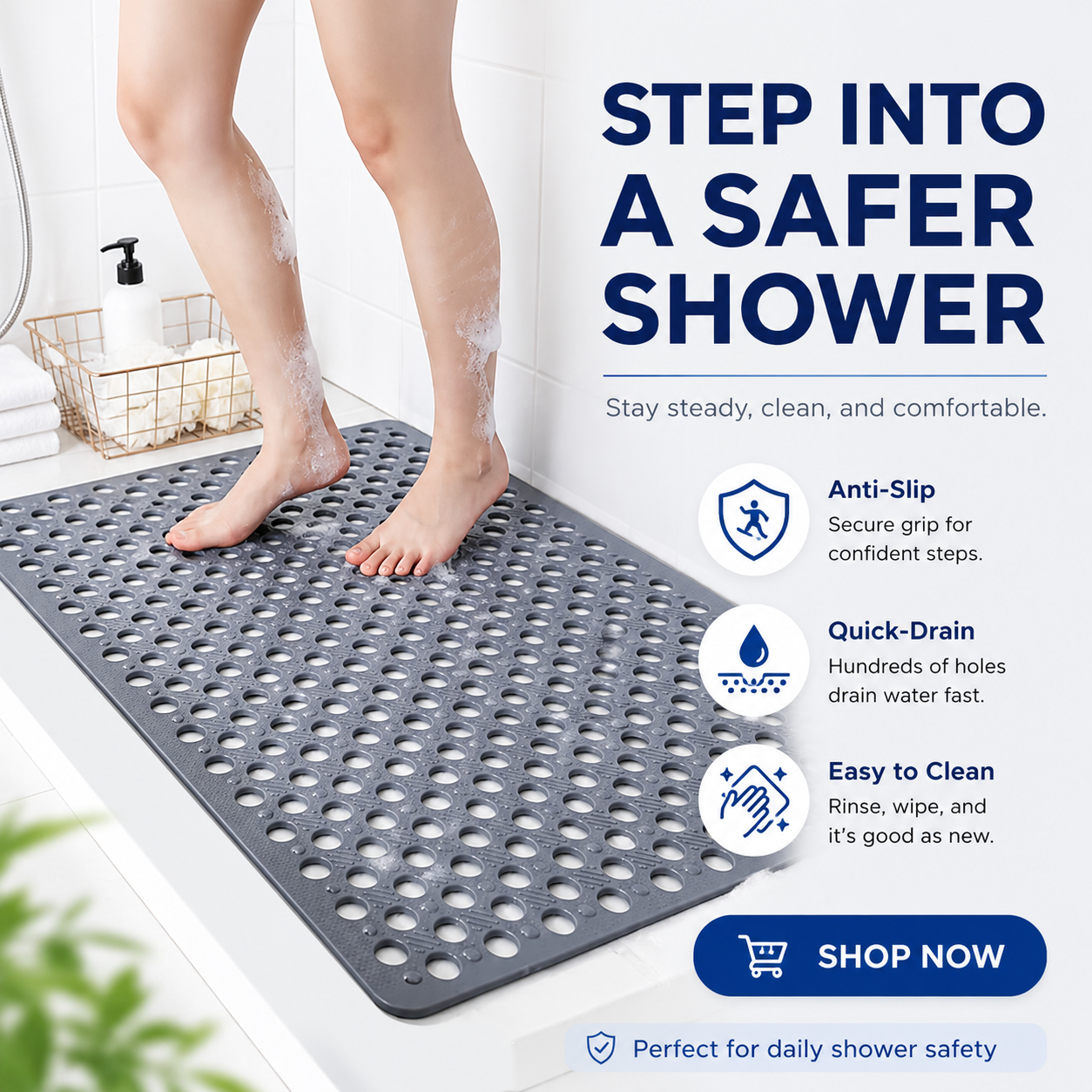 SafeStep Non-Slip Bathroom Safety Mat image 1