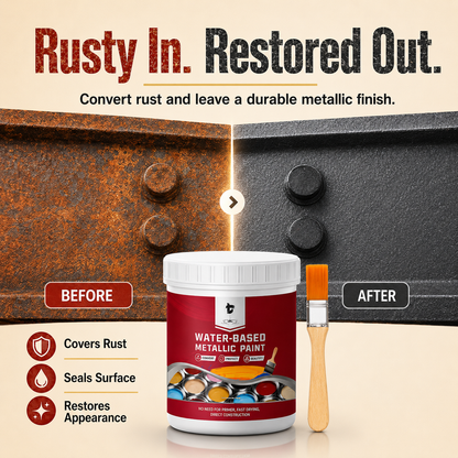 Water-Based Rust Converter Metallic Paint Kit - White