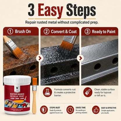 Water-Based Rust Converter Metallic Paint Kit image 12