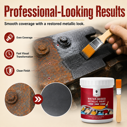 Water-Based Rust Converter Metallic Paint Kit - Gold